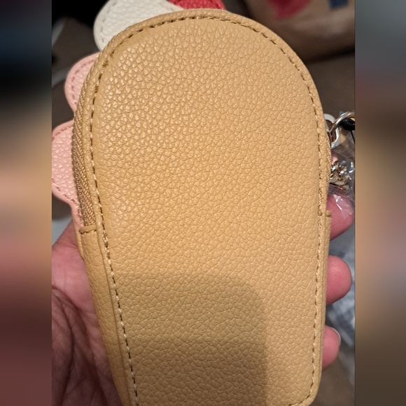 LC Lauren Conrad Ice Cream Key & Card Holder - Pink and Tan NWT - Picture 3 of 3